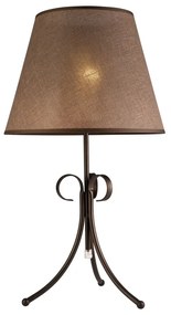 Тъмнокафява настолна лампа с текстилен абажур, височина 55 cm Lorenzo - LAMKUR