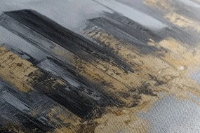 Картина на платно – Панорама на небостъргачи в златно-сиво
