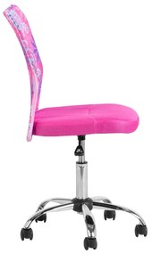 Детски стол Carmen 7022-1 LUX, До 70 кг, Мрежа, Хромирана основа, Розов/хром