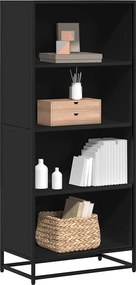 3300840 vidaXL Библиотека, черна, 60x35x139 см, инженерно дърво