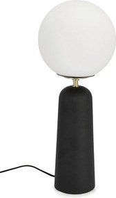 Черна метална настолна лампа със стъклен абажур (височина 51 cm) Delphine – Bizzotto