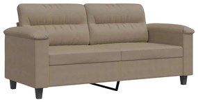 359561 vidaXL 2-местен диван, таупе, 140 см, микрофибърен плат