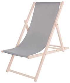 Градински шезлонг сив/бук