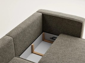 Кафяв шенилов сгъваем/с място за съхранение ъглов диван (ляв ъгъл) Velto – Maison de Rêve