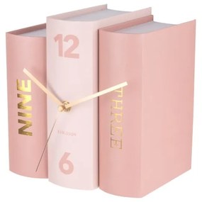 Розов настолен часовник във формата на книги Book - Karlsson