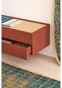 Масичка за телевизор в цвят тухла и естествен дъб 180x45 cm Otto - Teulat