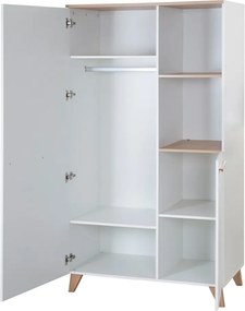 Бял детски гардероб в дъбов декор 52x180x180 cm Léon – Roba
