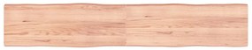 363987 vidaXL Плот за маса светлокафяв 220x40x(2-6) см обработен масивен дъб