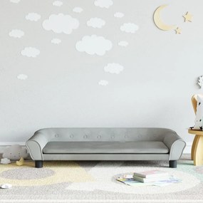 3196394 vidaXL Детски диван, светлосив, 100x50x26 см, кадифе