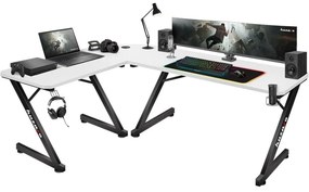 Бюро Gaming Huzaro HZ-Hero 7.0 Бял Черен Подложка от Въглеродни Влакна 154 x 72,5 x 117 cm