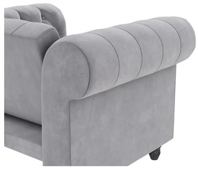 Светлосиво кадифено кресло Chesterfield Felix – Støraa