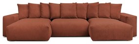 Ъглов диван от рипсено кадифе в тухлен цвят Voltaire – Bobochic Paris