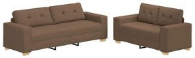 3324714 vidaXL Комплект дивани 2 pcs Кафяво 221 x 78 x 80 см. Тъкан