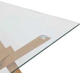 Трапезна маса atmosphera Jorel, Закалено стъкло, Дъб, 180x90 см