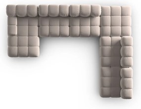 Светлокафяв кадифен модулен ъглов диван (десен ъгъл/U форма) Bellis – Micadoni