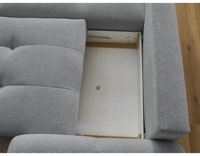 Сив шенилов сгъваем/с място за съхранение ъглов диван (ляв ъгъл) Roxelane – Bobochic Paris