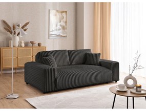 Тъмносив диван от рипсено кадифе 213 cm Justin – Ropez