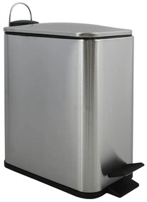 Стоманено кошче за боклук с педал в матово сребрист цвят 5 l Erik – Spirella