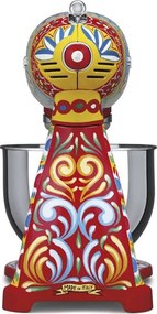 Планетарен миксер SMEG Dolce & Gabbana SMF03DGEU, 800 W, 4.8 л, 10 скорости, Функция за плавен старт, Крачета против хлъзгане, Многоцветен