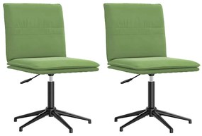 3315370 vidaXL Трапезни столове, 2 бр, светлозелени, кадифе