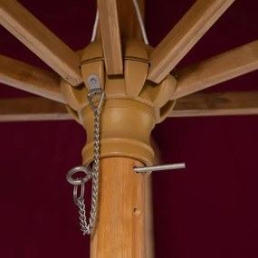 Градински прав чадър Hesperide Tinaei, Бамбуков прът, Olefin, 3 m - Бордо