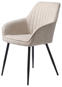 Бежов тапициран трапезен стол с подлакътници Nolan – Unique Furniture