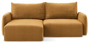 Оранжев разтегателен ъглов диван с място за съхранение (ляв ъгъл) Kalena – Makamii