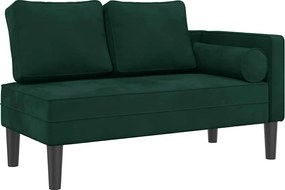 4007573 vidaXL Кушетка с възглавници, тъмнозелена, кадифе