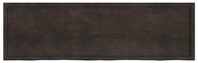 3156462 vidaXL Плот за маса тъмнокафяв 200x60x(2-4) см обработен масивен дъб