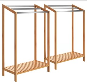 Бамбукова стойка за кърпи - комплект от 2 броя