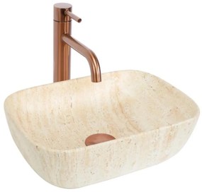 REA-U4700 - Мивка за плот BELINDA 25x36 см керамика/бежова/имитация на камък