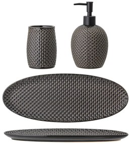 Сив керамичен комплект аксесоари за баня Hrin – Bloomingville