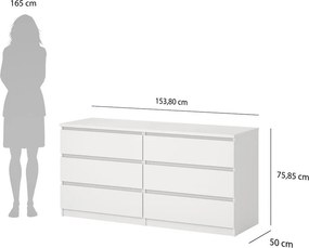 Бял скрин 154x76x50 cm Naia – Tvilum