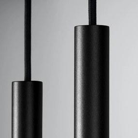 Черно метално висящо осветително тяло ø 15 cm Fideus – Sollux