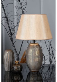 Сива/бежова настолна лампа с текстилен абажур (височина 46 cm) – Opviq lights