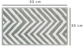 Бяло-сива памучна кърпа 33x33 cm Chevron - Foutastic