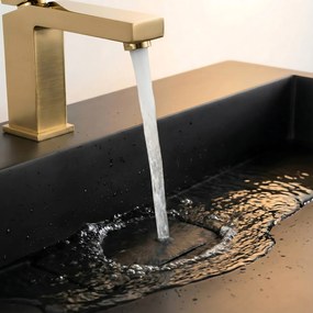 Умивалник мраморен композит Rea GOYA BLACK MAT 50CM