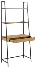 Черна етажерка в дъб 77x175 cm Seaford - Actona