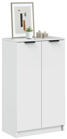811445 vidaXL Шкаф за обувки, бял гланц, 59x35x100 см, инженерно дърво