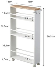 Бял метален рафт за баня 47,5x81 cm Tower – YAMAZAKI