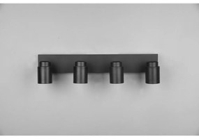 Матово черен метален прожектор 19x52 cm Angelo - Trio