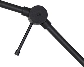 Подова лампа черна регулируема със зелен абажур и златист интериор 50 см - Editor