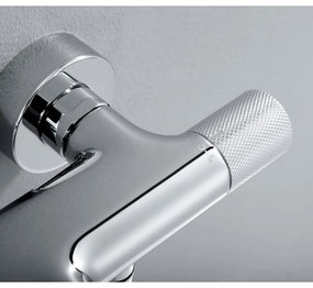 Стенна батерия за вана в лъскаво-сребрист цвят (2 изхода) Solaris – Sapho