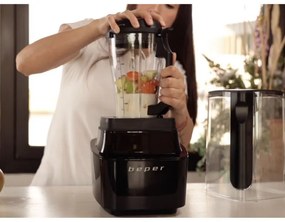 Разопакован: Вакуумен блендер Beper BP.620, 1000W, 1L, BPA Free, Шумоизолираща капачка, Soft Touch, 2скорости+импулси, Черен