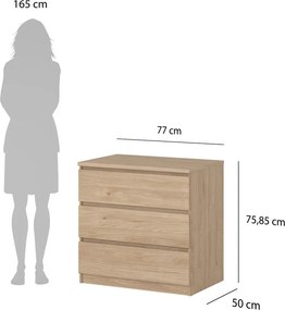 Скрин от декор от дъб в естествен цвят 77x76x50 cm Naia – Tvilum