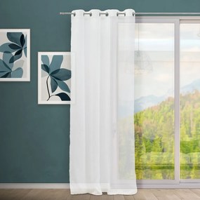 Бяла завеса със смес от лен 140x260 cm Fifties – Casa Selección