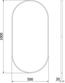 Mexen Loft овално огледало за баня 100 x 50 cm, златна рамка - 9851-100-050-000-50