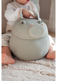 Светлосива текстилна детска кошница за играчки ø 25x30 cm Henry the Hippo – Lorena Canals