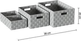 Комплект от 4 коша за съхранение 5five Lise, Бели и сиви