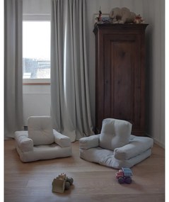 Детски сгъваем фотьойл с табуретка Dark Grey Mini Cube - Karup Design